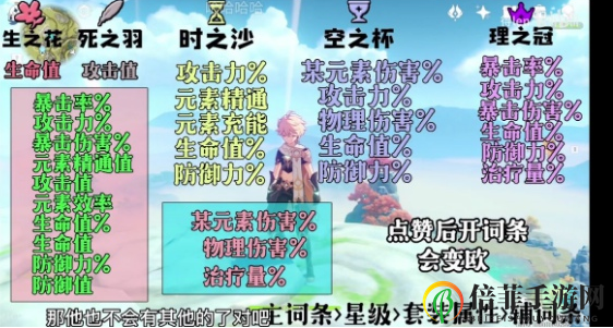 原神圣遗物词条全解析 原神公测版本全部圣遗物词条介绍
