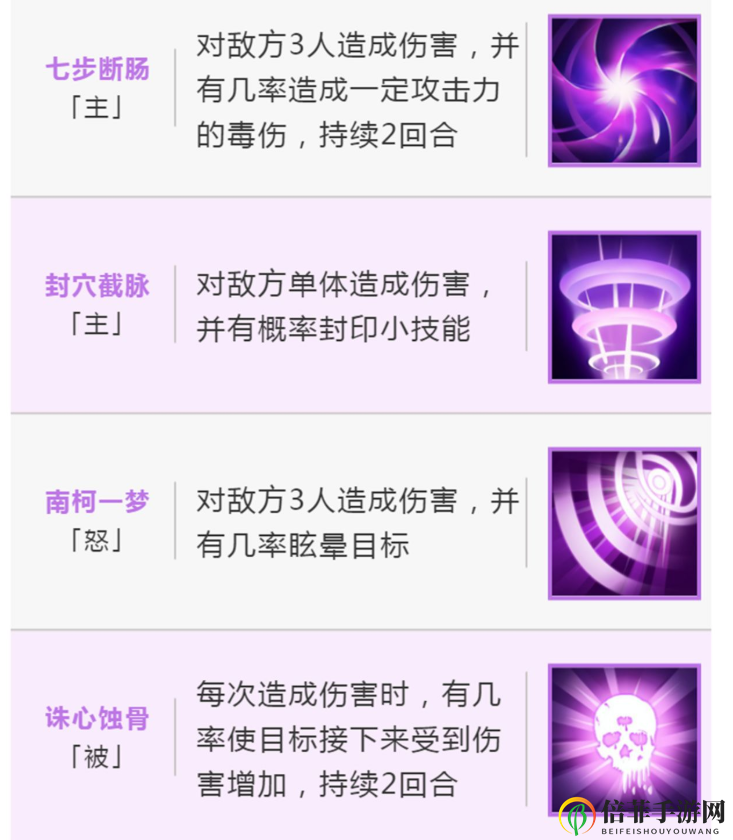 浮生为卿歌尚药技能介绍 尚药技能一览