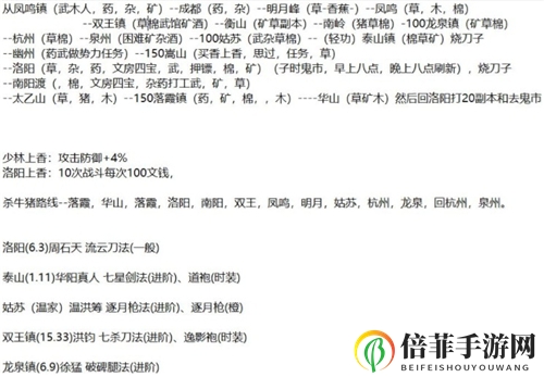 《烟雨江湖》新手指南，日常任务路线全解析