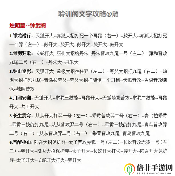 山海镜花钟武阁攻略汇总 钟武阁全关卡打法指南