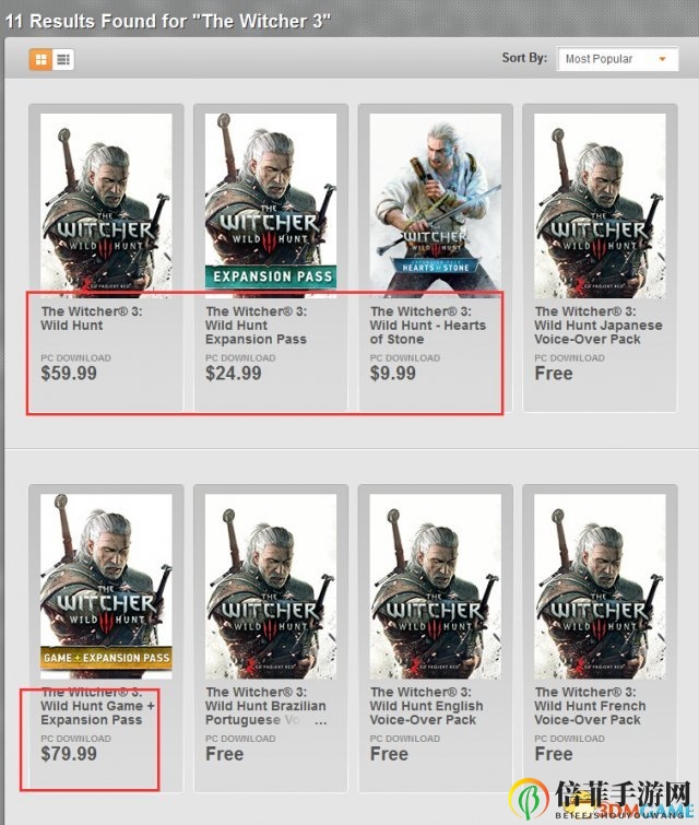 《巫师3》多DLC同步Origin，售价与Steam持平