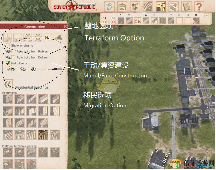 《工人与资源：苏维埃共和国》游戏界面介绍