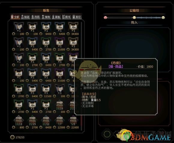 《太吾绘卷》各大势力商会售卖商品及作用分析