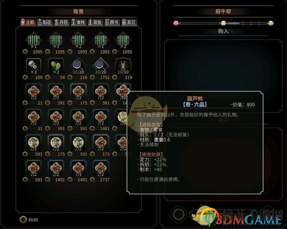 《太吾绘卷》各大势力商会售卖商品及作用分析